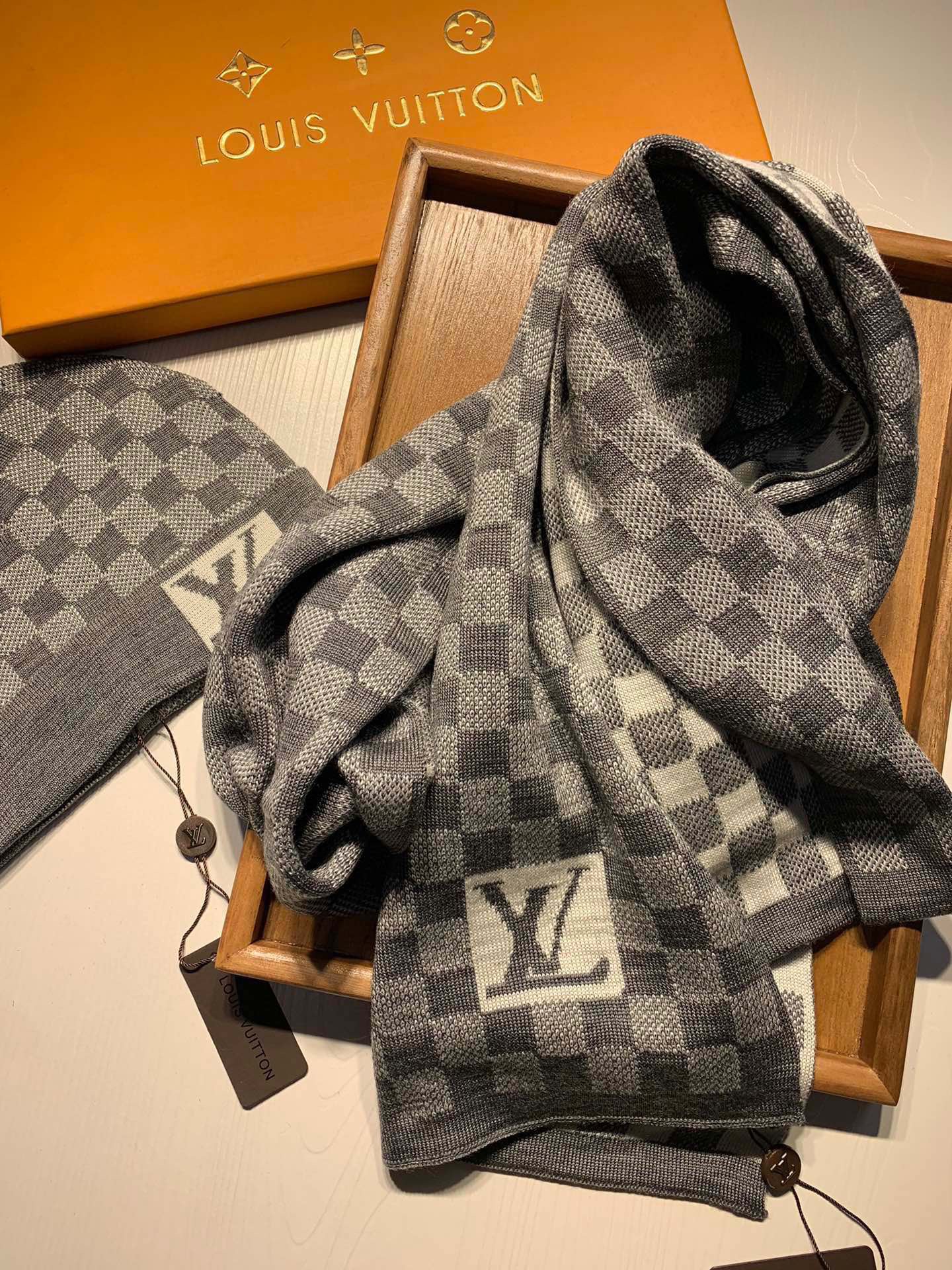L&V Knit Beanie + Matching Scarf Set