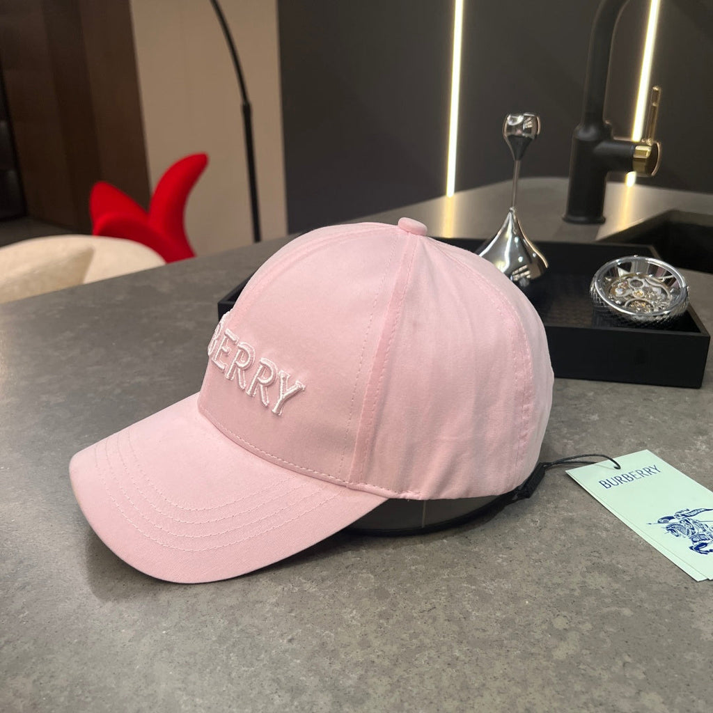 Elegant Pink Embroidered Cap for Minimalist Style