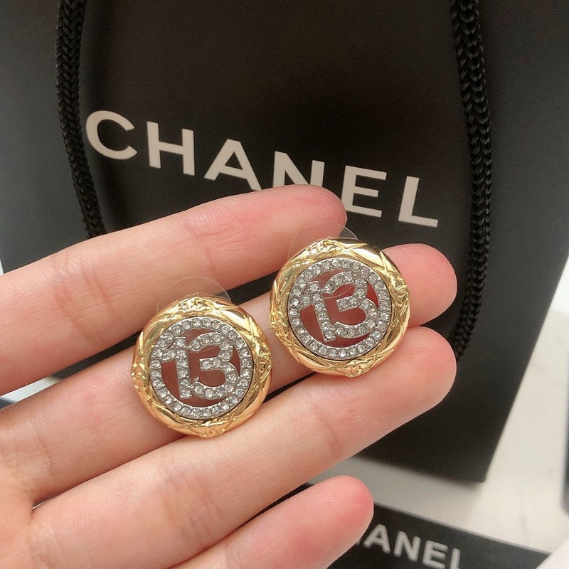 18K  Chanel No.13 Diamond Earrings