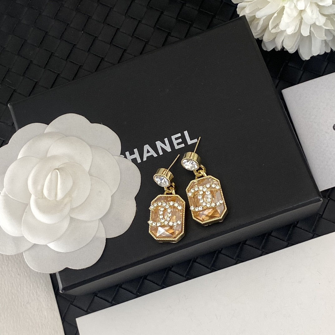 18K  Chanel Crystals Earrings