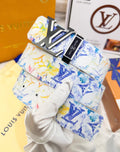 Colorful Monogram Print Belt with Silver Buckle